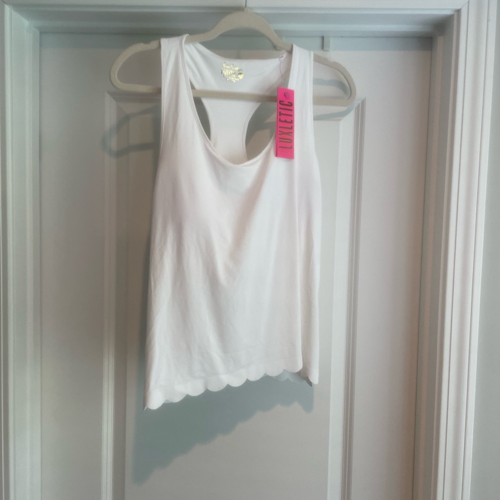 NWT Lilly Pulitzer White Scallop Tank Top, XL